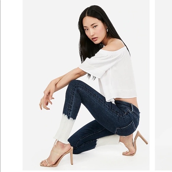 Express Denim Perfect Dip Dye Ankle Legging - Picture 2 of 10